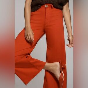 Women's Orange Wide-Leg Pants